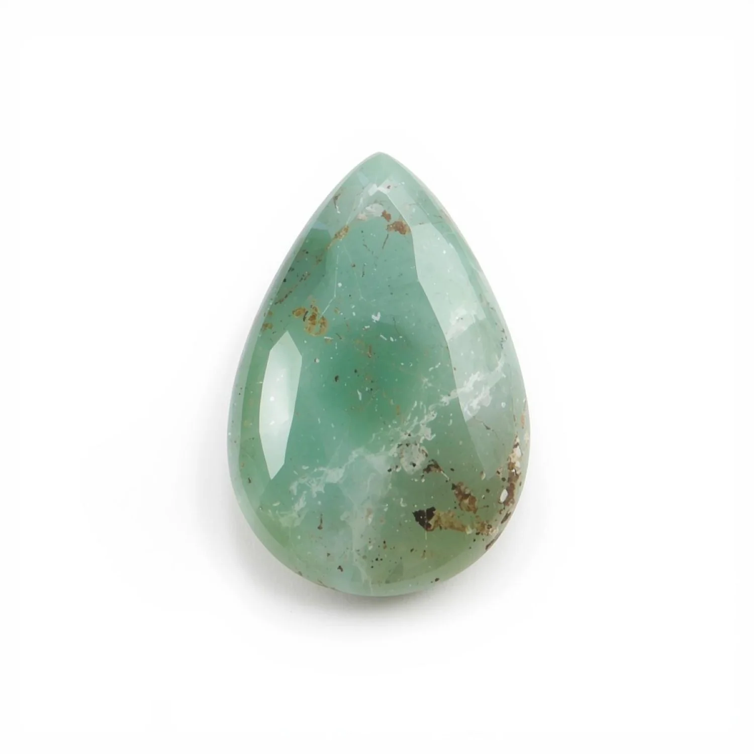 Amazonite 1PC Large 10x12 MM Pear Cabochon Green Brilliant semi Precious Precious Gemstone - Image 2