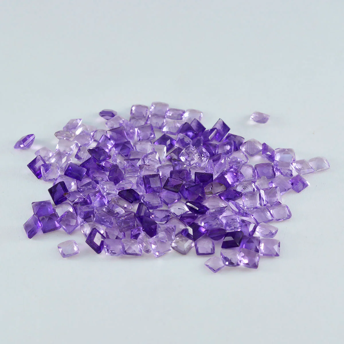 Amethyst 10PC Tiny 3x3 MM Square Faceted Purple Fiery Semi Precious Gems - Image 2