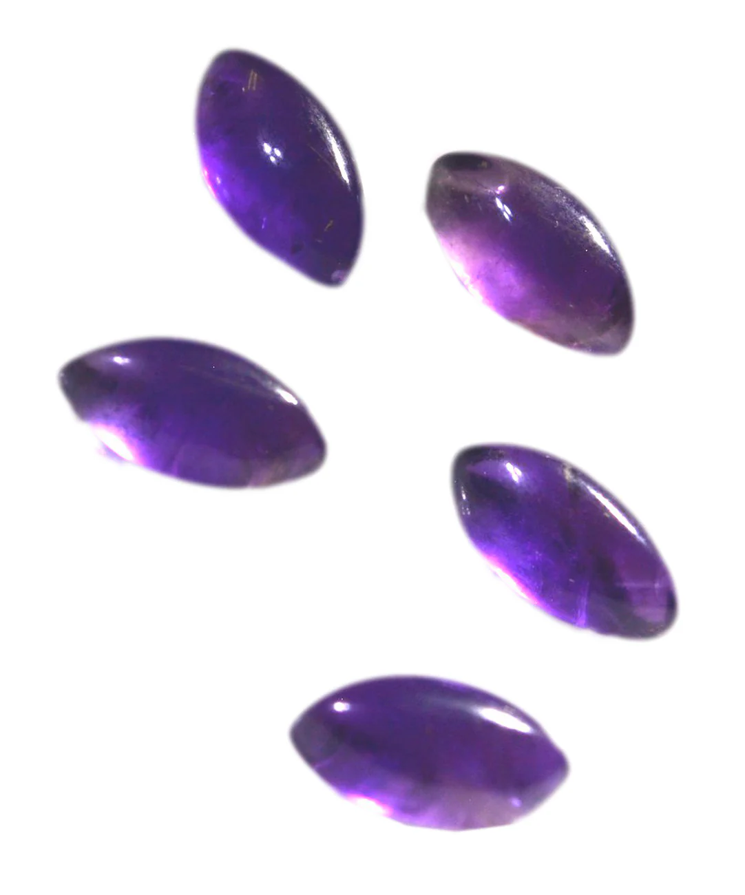 Amethyst 10PC Tiny 3x6 MM Marquise  Cabochon Purple Lustrous semi Precious Semi Precious Gemstone - Image 3