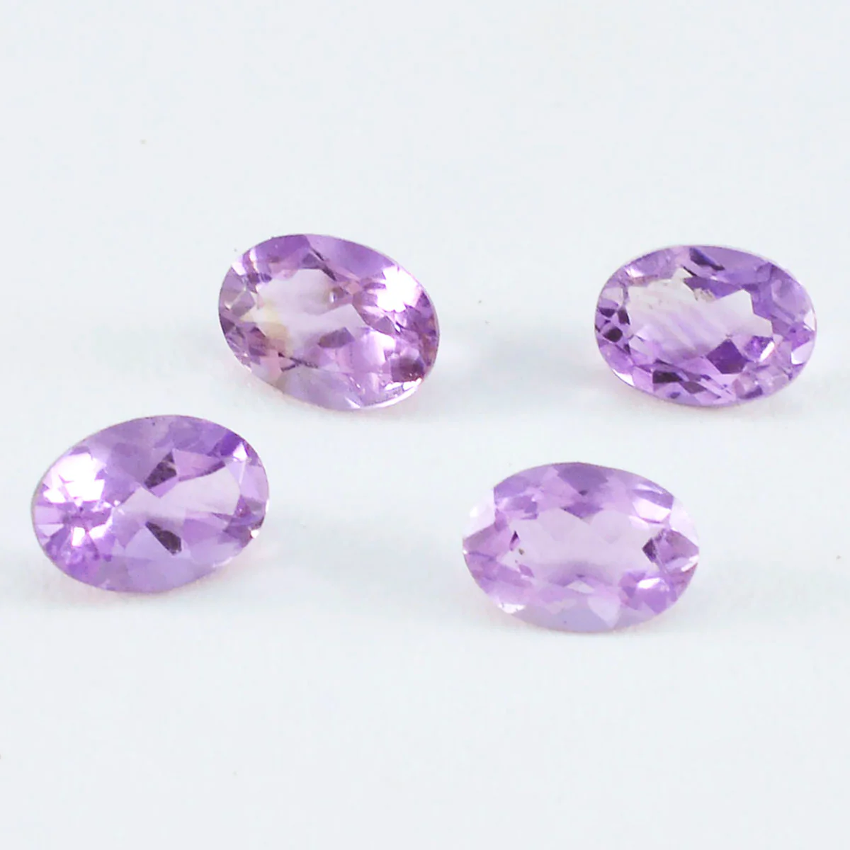 Amethyst 1PC Medium 7x10 MM Oval Faceted Purple Lustrous Semi Precious Loose Gemstone - Image 3