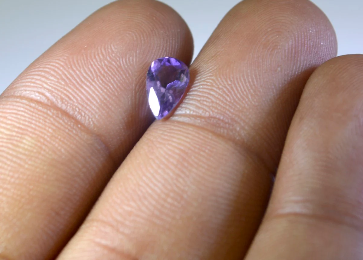 Amethyst 1PC Medium 7x10 MM Pear Faceted Purple Sparkling Semi Precious Gems - Image 2