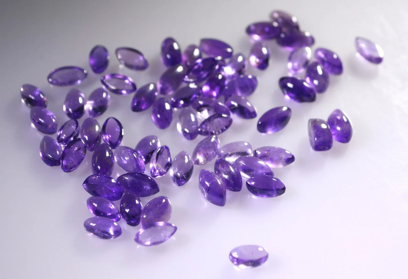 Amethyst 1PC Medium 7x14 MM Marquise  Cabochon Purple Natural semi Precious Loose Gemstone - Image 3