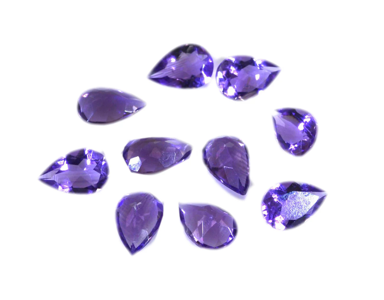 Amethyst 1PC Medium 8x10 MM Pear Faceted Purple Polished Semi Precious Loose Gems - Image 4