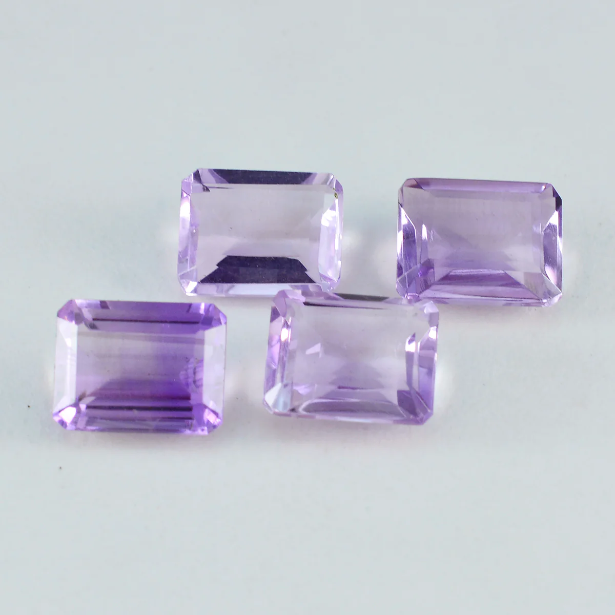 Amethyst 1PC Small 6x8 MM Emerald Faceted Purple High-Quality Semi Precious Loose Gemstones