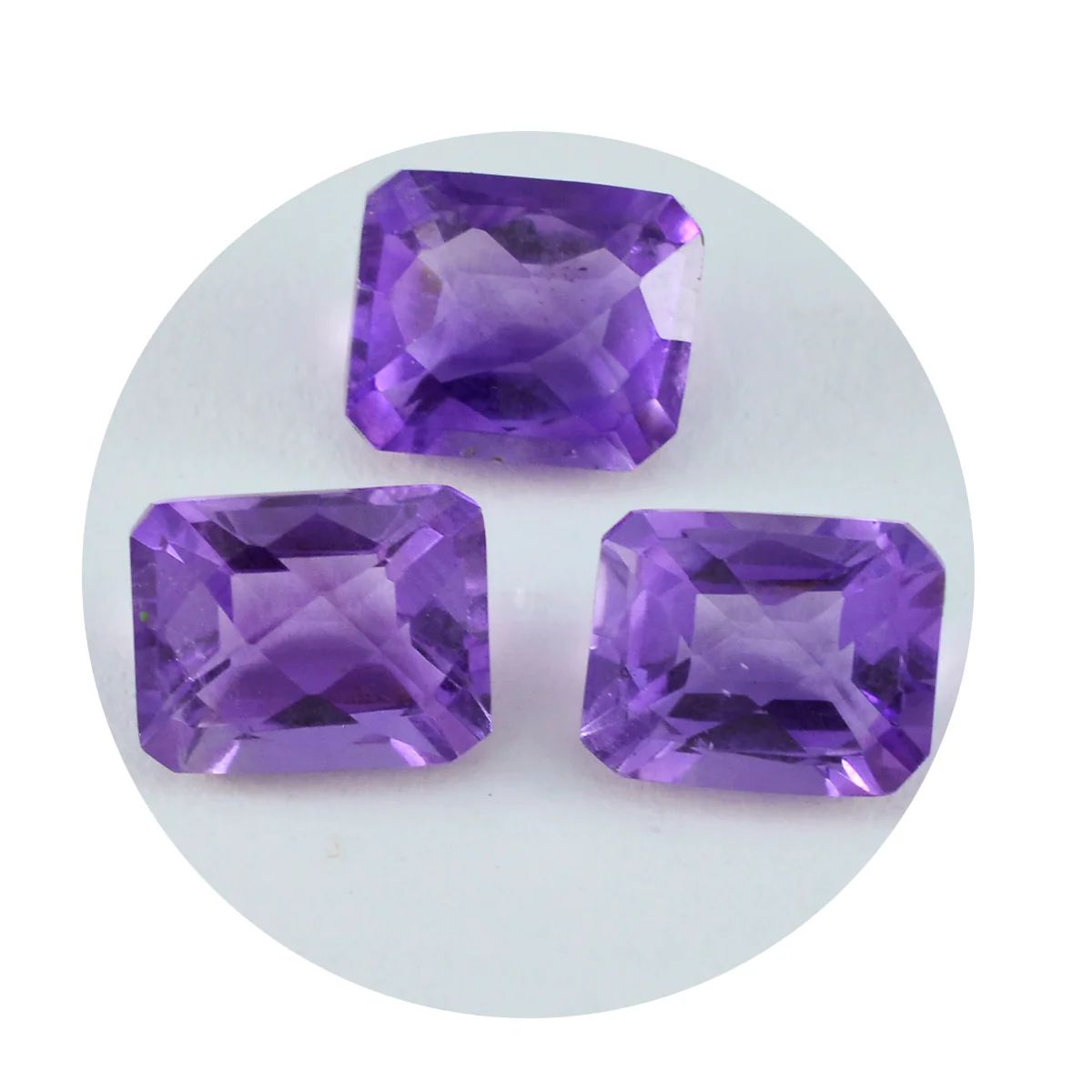 Amethyst 1PC Small 6x8 MM Emerald Faceted Purple High-Quality Semi Precious Loose Gemstones - Image 2