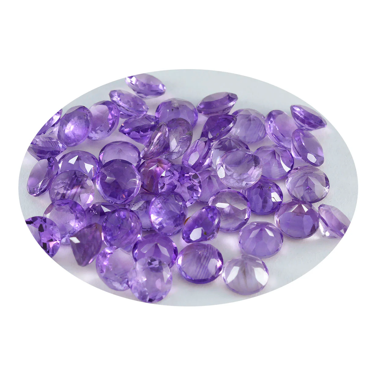 Amethyst 1PC Tiny 5x5 MM Round Faceted Purple Sparkling Semi Precious Loose Gemstone - Image 2