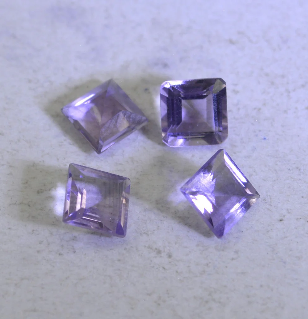 Amethyst 1PC Tiny 6x6 MM Square Faceted Purple Polished Semi Precious Loose Gemstones - Image 4