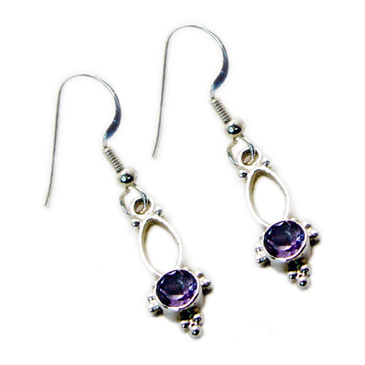 Amethyst African Clara multiple Dangle Purple 92.5 Silver Earring - Image 2