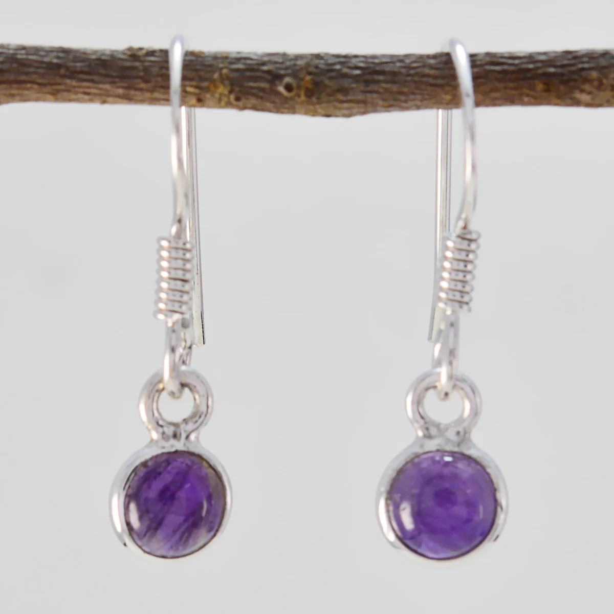 Amethyst American Hua multiple Dangle Purple Silver Earring - Image 3