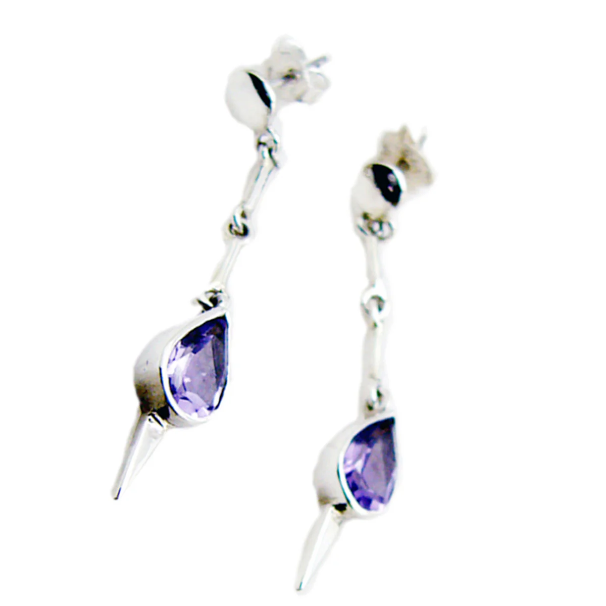 Amethyst American Renata multiple Stud Purple 925 Silver Earring - Image 2