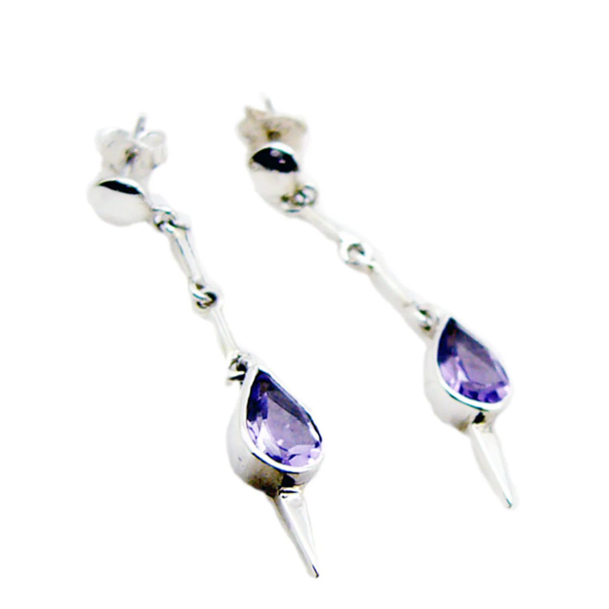 Amethyst American Renata multiple Stud Purple 925 Silver Earring - Image 3