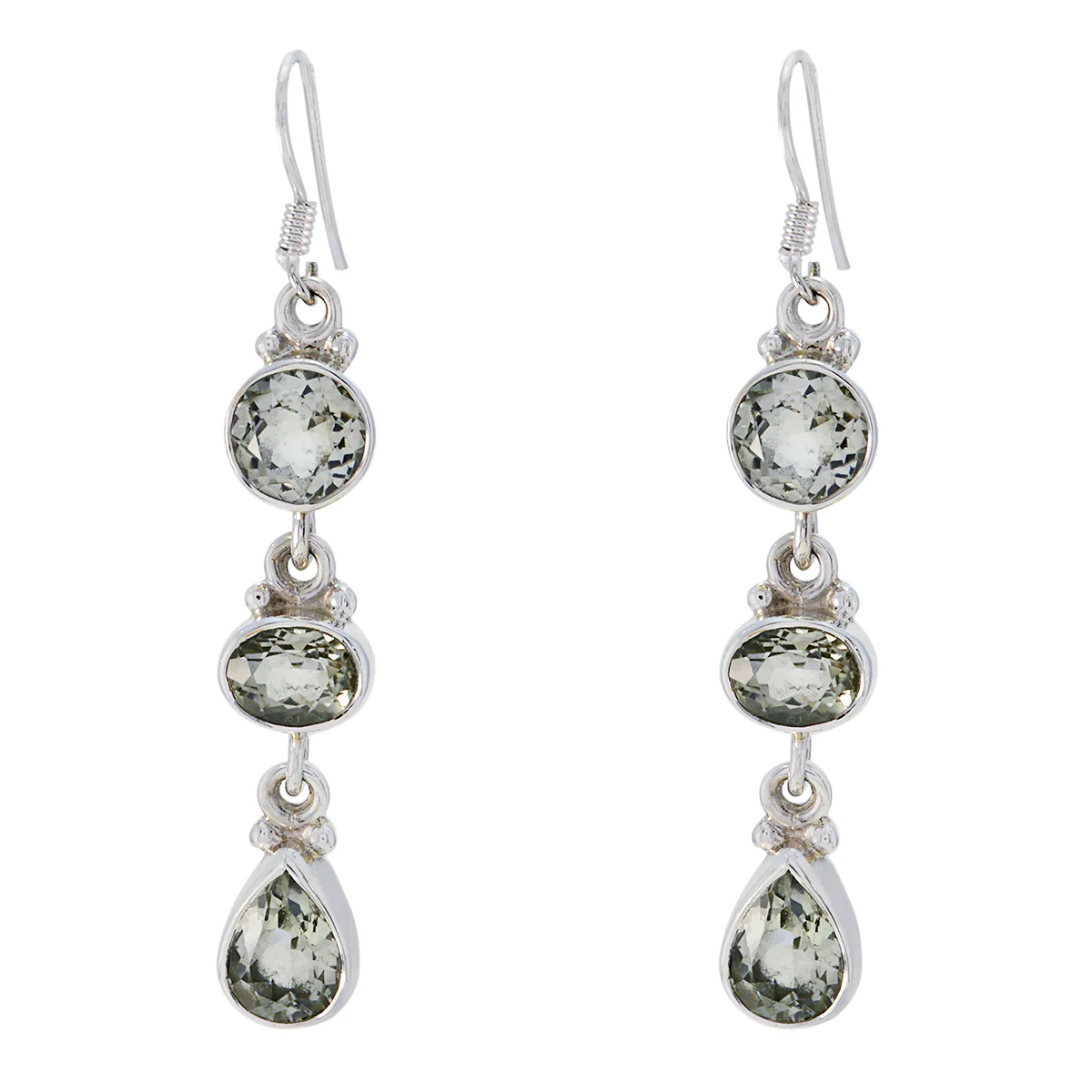 Amethyst American Rosa multiple Dangle Purple 925 Silver Earring