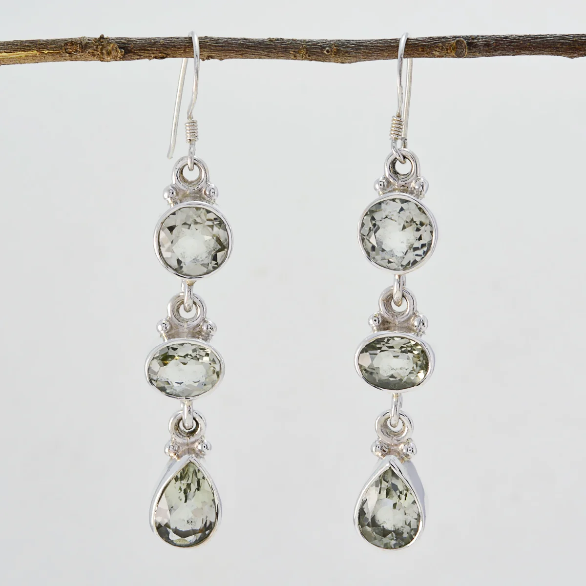 Amethyst American Rosa multiple Dangle Purple 925 Silver Earring - Image 2