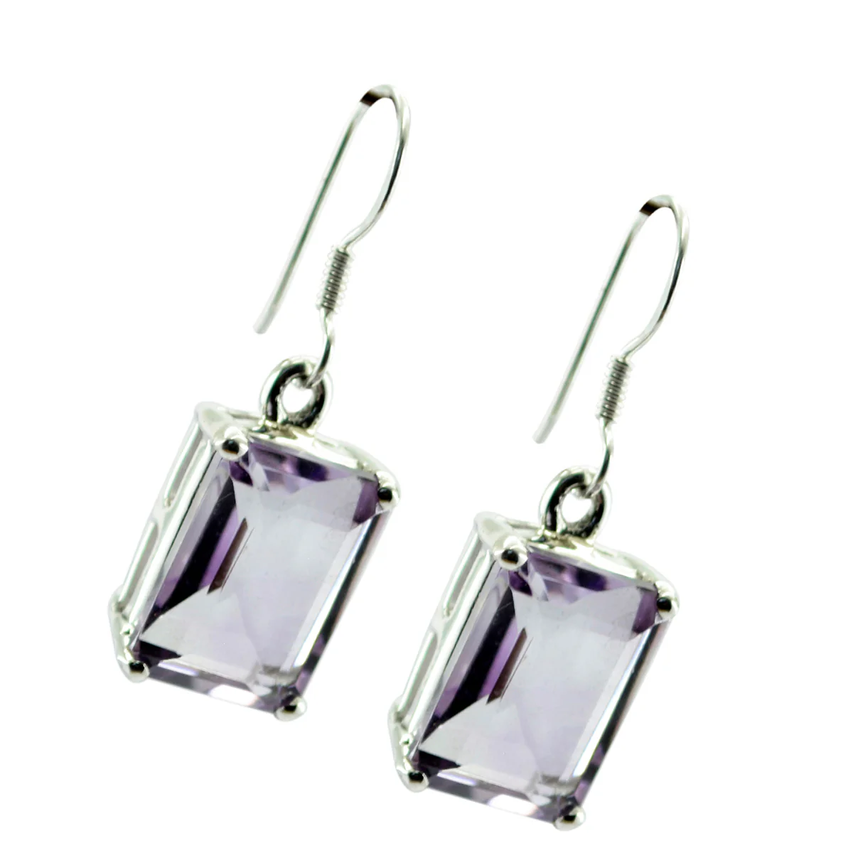 Amethyst Australian Freya Solitaire Dangle Purple Sterling Silver Earring - Image 2