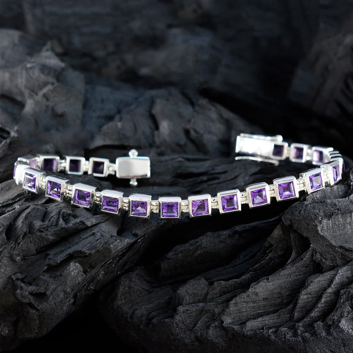 Amethyst Camera Day Classic Purple 92.5 Silver Tennis Bracelet - Image 5