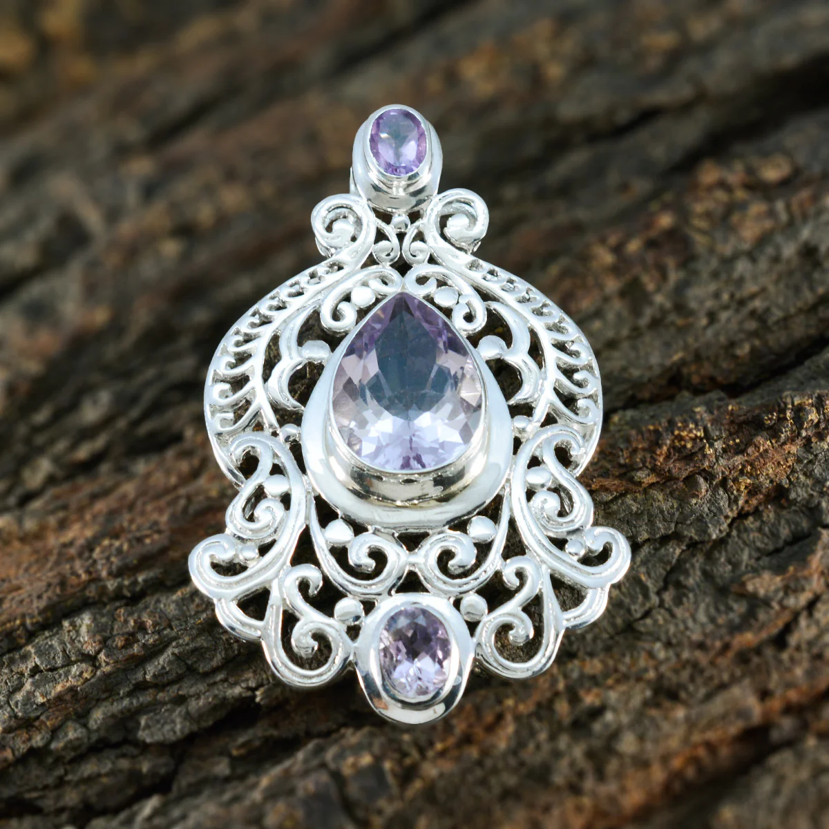 Amethyst Chunky Australian 92.5 Silver multiple Alice Cultural Purple Pendant Jewellery - Image 3