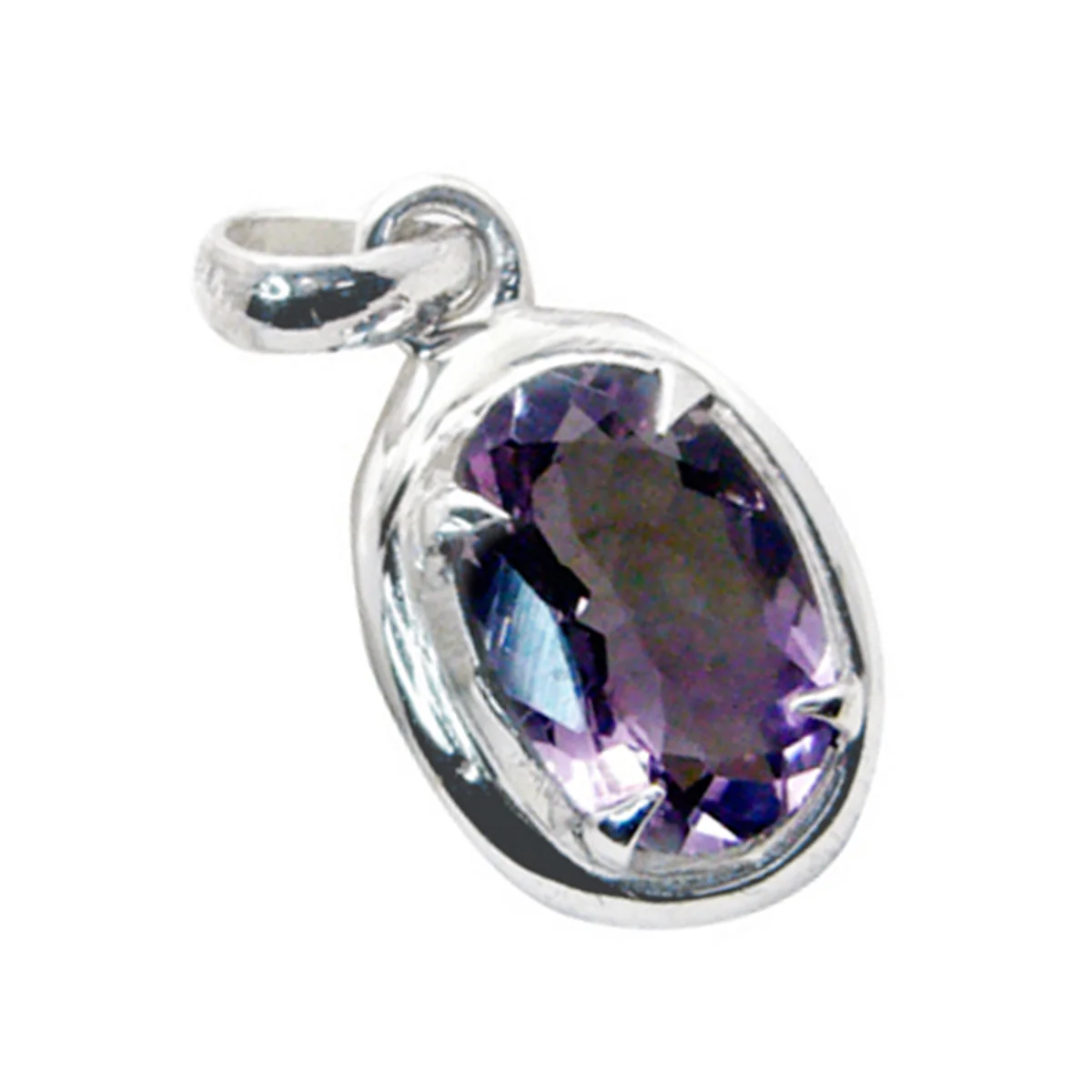 Amethyst Dainty French Silver Solitaire Julia Modern Purple Pendant Jewelry - Image 2