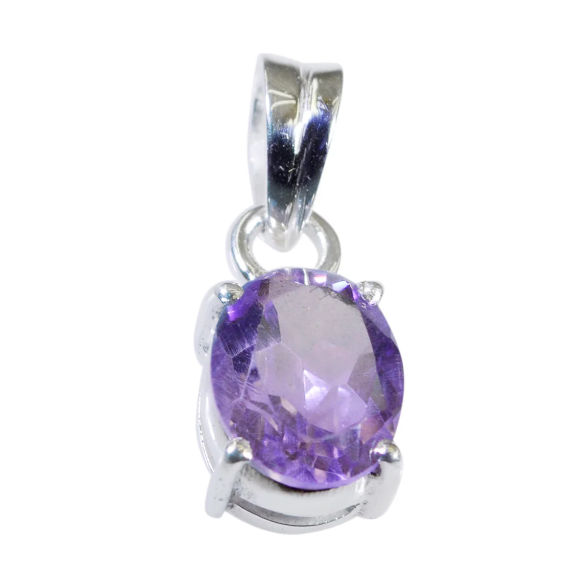 Amethyst Dainty Italian 925 Silver Solitaire Milagros Feminine Purple Pendant Jewelry