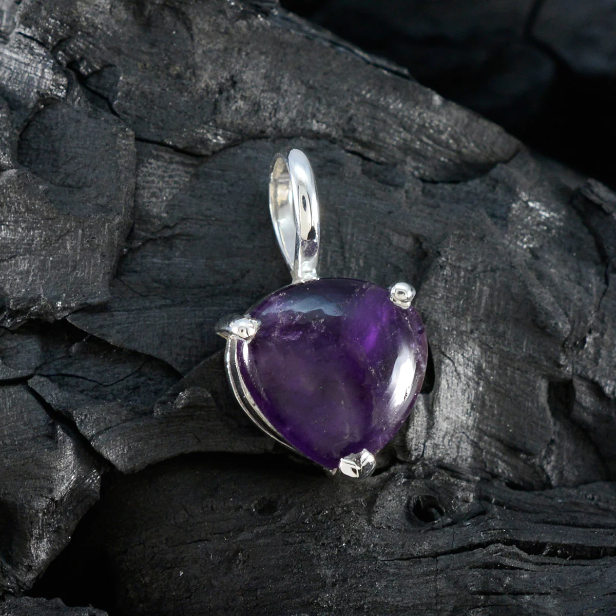 Amethyst Dainty Italian Silver Solitaire Valentina wedding Purple Pendant Jewelry - Image 4