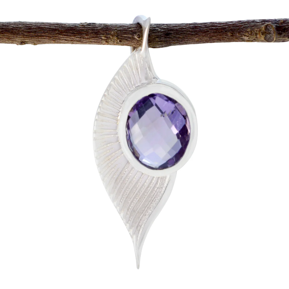 Amethyst Dainty Spanish 925 Silver Solitaire Inès Glamorous Purple Pendant Jewelry