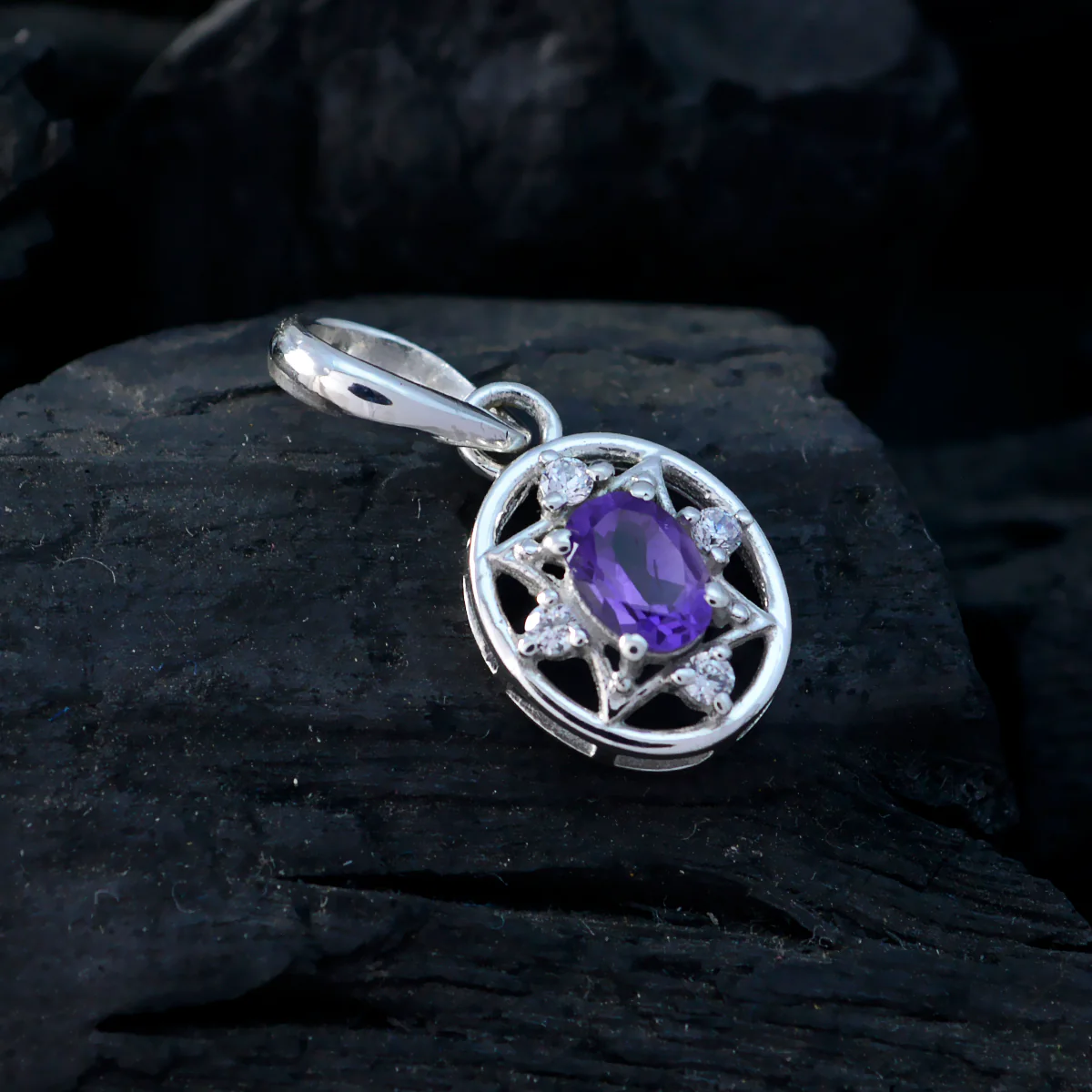 Amethyst Delicate African 925 Silver multiple Riley Filigree Purple Pendant Jewelry - Image 3