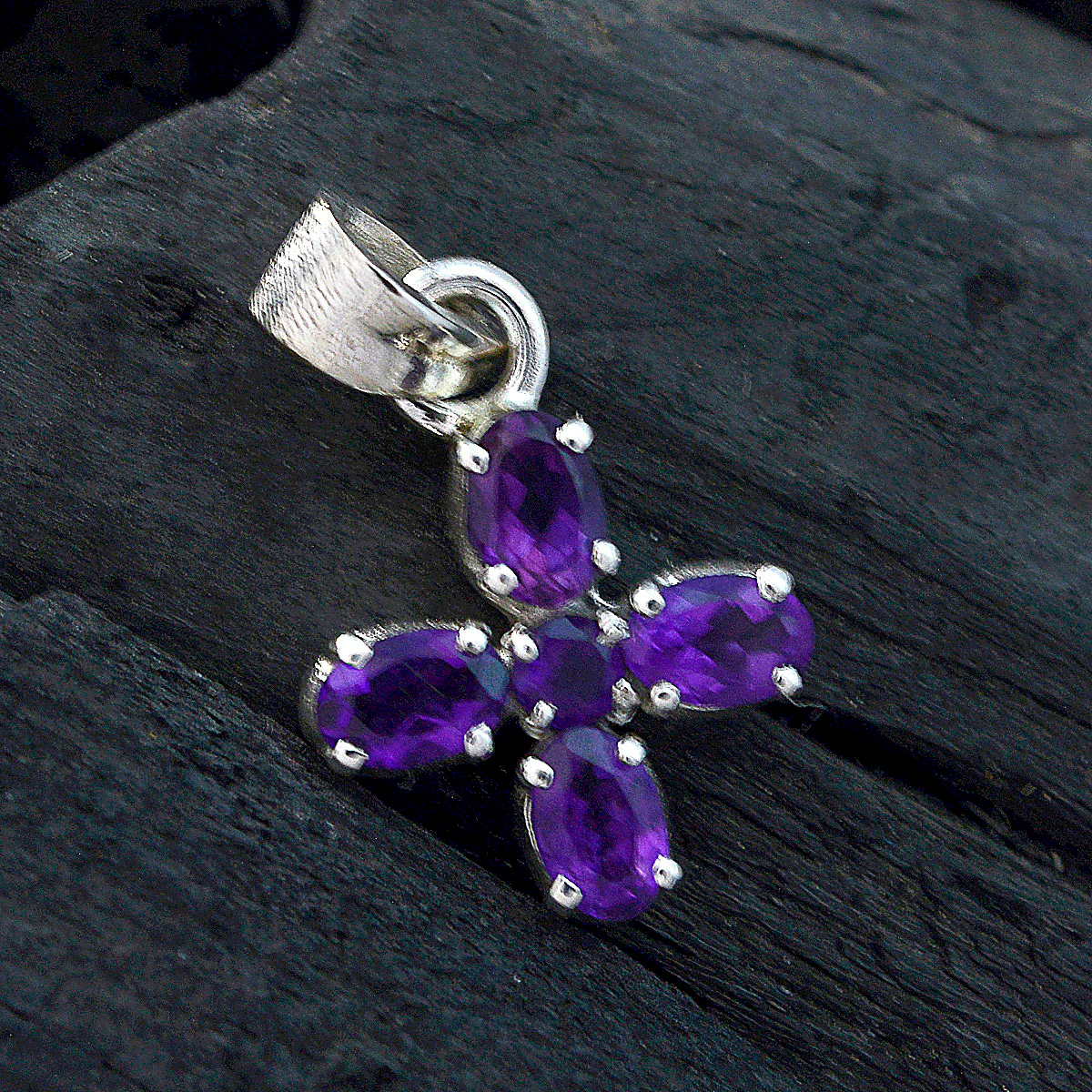 Amethyst Delicate Latin American Sterling Silver multiple Pilar Love Purple Pendant Jewellery - Image 2