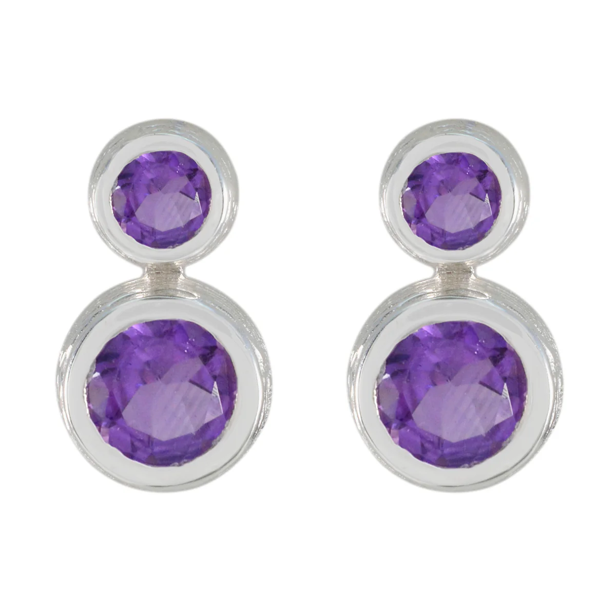 Amethyst Egyptian Clara Toi et Moi Stud Purple Sterling Silver Earring