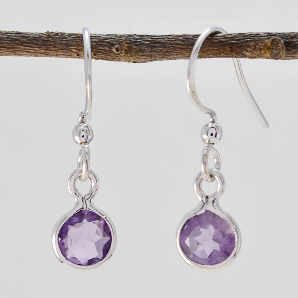 Amethyst Egyptian Nayara multiple Dangle Purple Sterling Silver Earring - Image 3