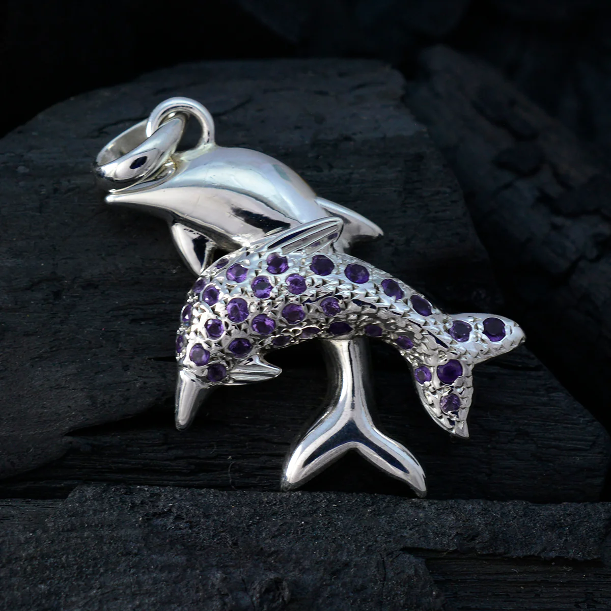 Amethyst Eye-catching Middle Eastern Sterling Silver multiple Yasmine Engagement Purple Pendant Jewellery - Image 4