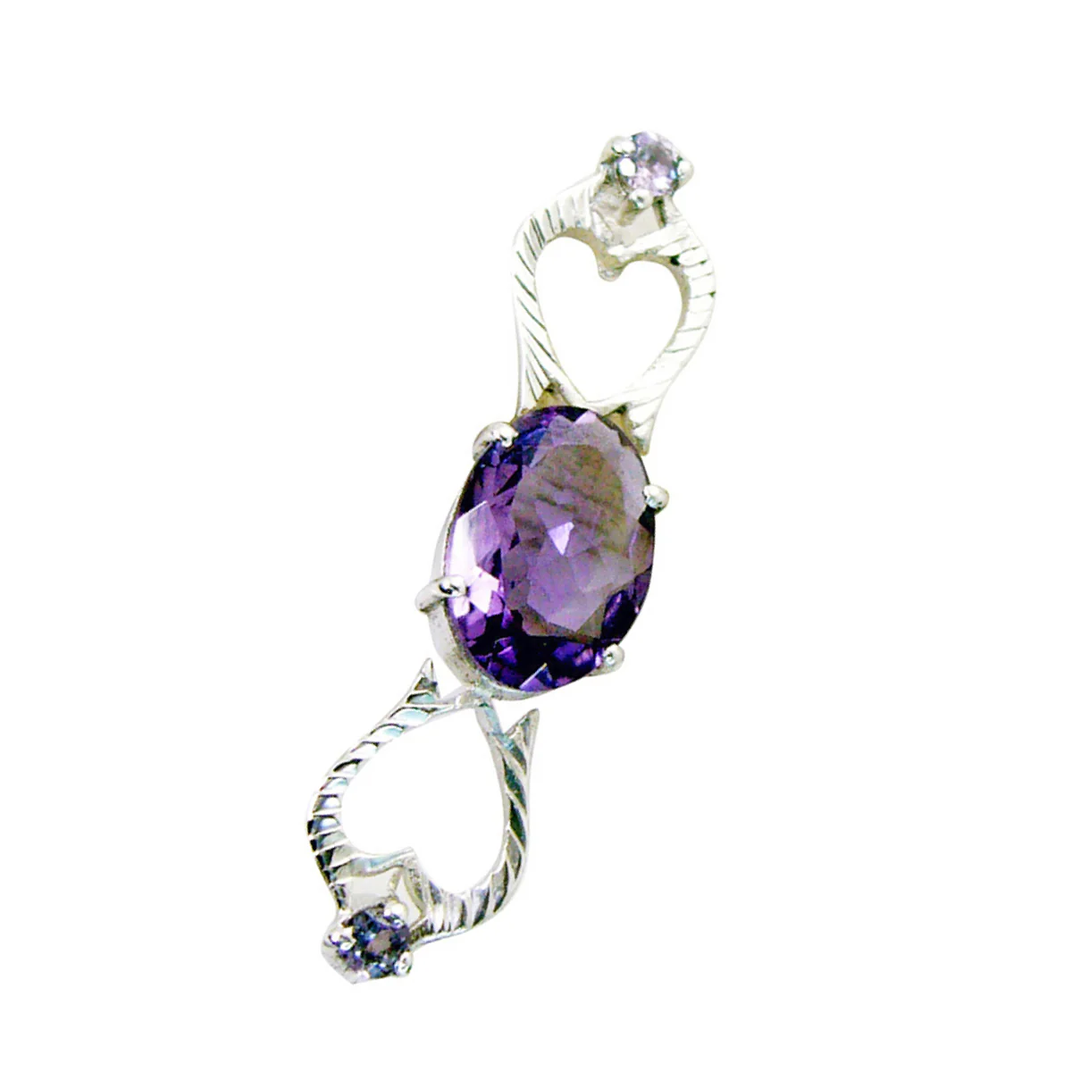 Amethyst Featherlight Egyptian Sterling Silver Trilogy Bianca wedding Purple Pendant Jewellery - Image 3