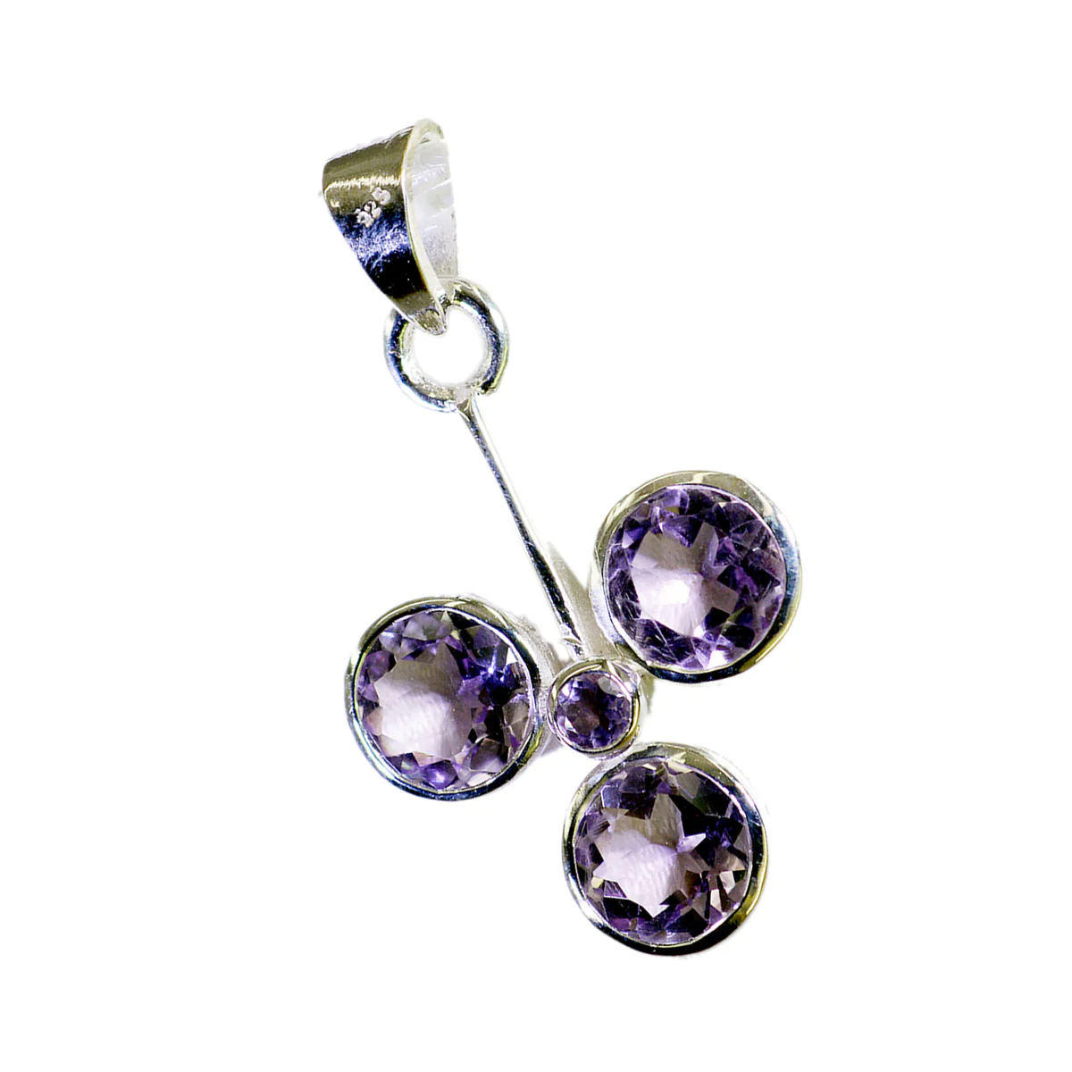 Amethyst Featherlight Moroccan 92.5 Silver quarter Rosa Heart Purple Pendant Jewellery - Image 2