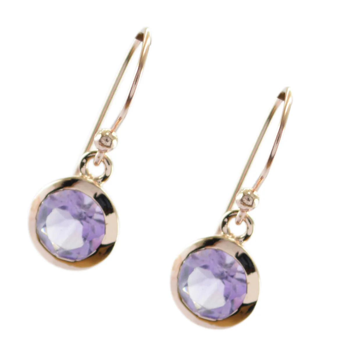 Amethyst French Mathilde Solitaire Dangle Purple 925 Silver Earring - Image 3