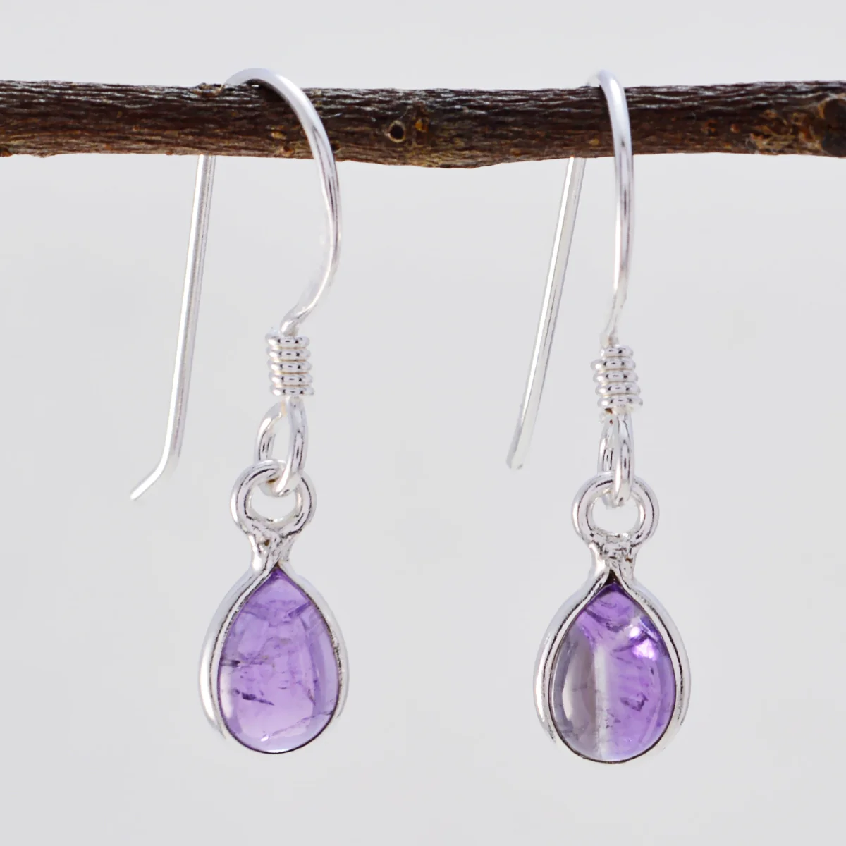Amethyst German Eun-ji multiple Dangle Purple 925 Silver Earring - Image 2