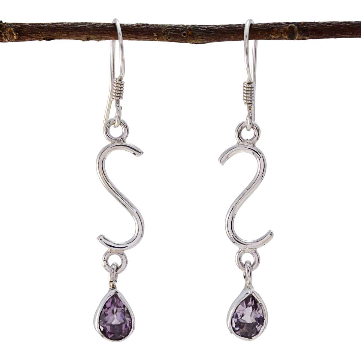 Amethyst German Isla multiple Dangle Purple Silver Earring