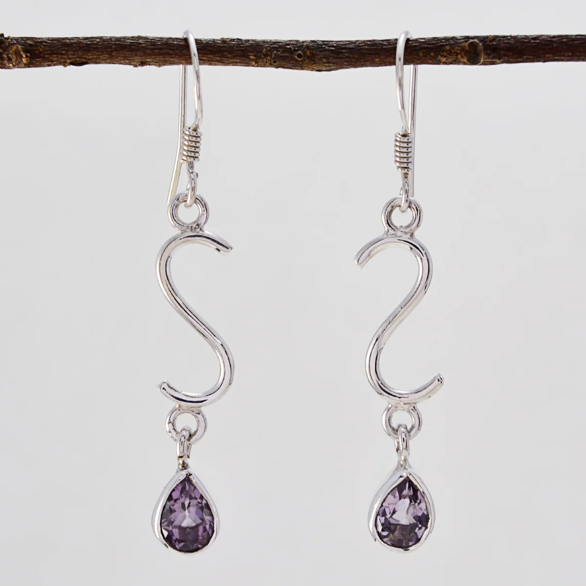 Amethyst German Isla multiple Dangle Purple Silver Earring - Image 3
