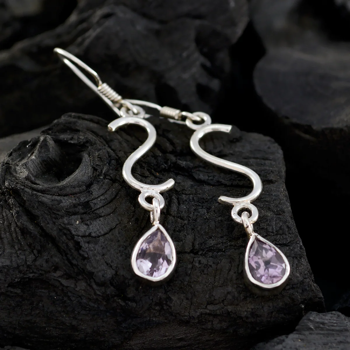 Amethyst German Isla multiple Dangle Purple Silver Earring - Image 5