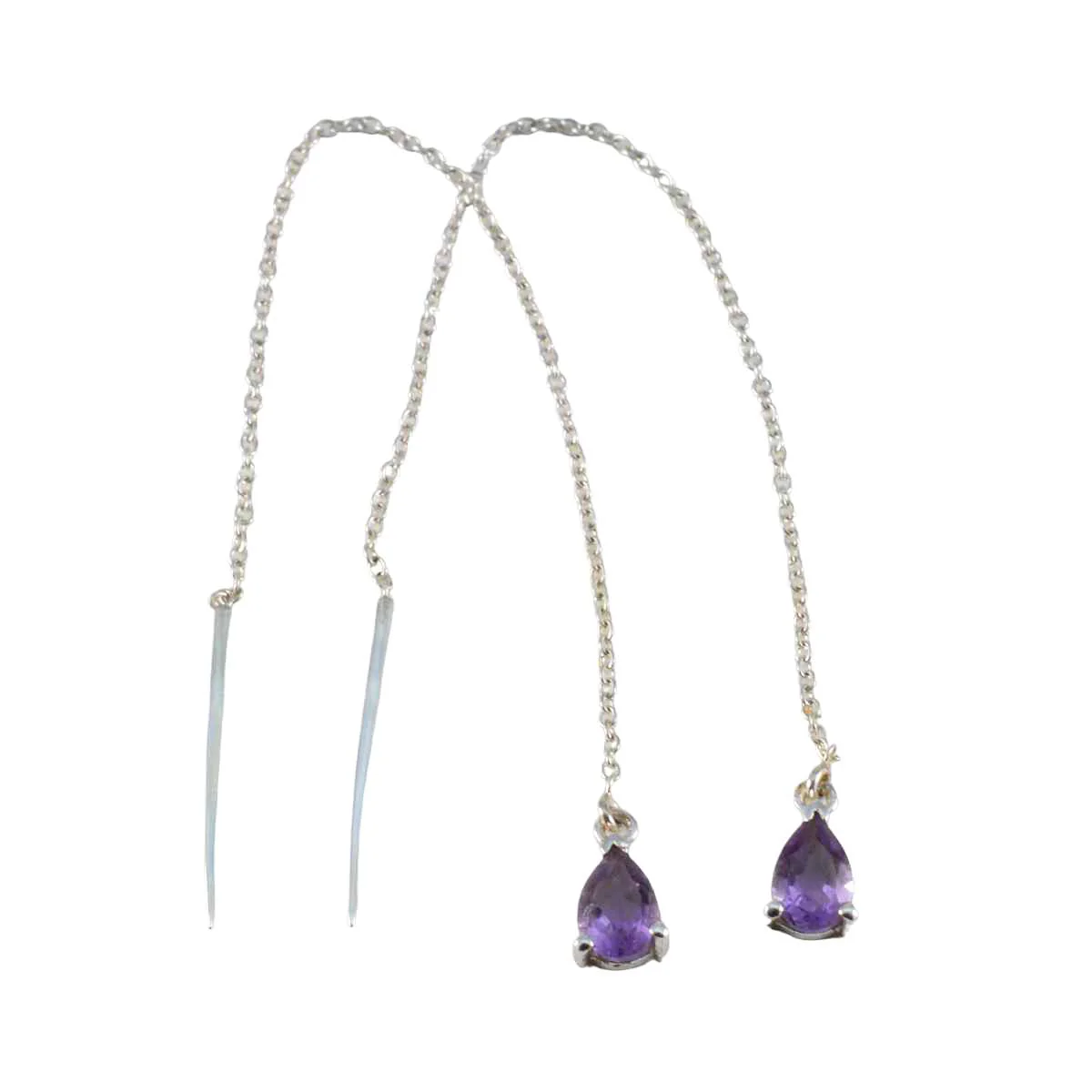 Amethyst German Natalie Solitaire Dangle Purple Silver Earring
