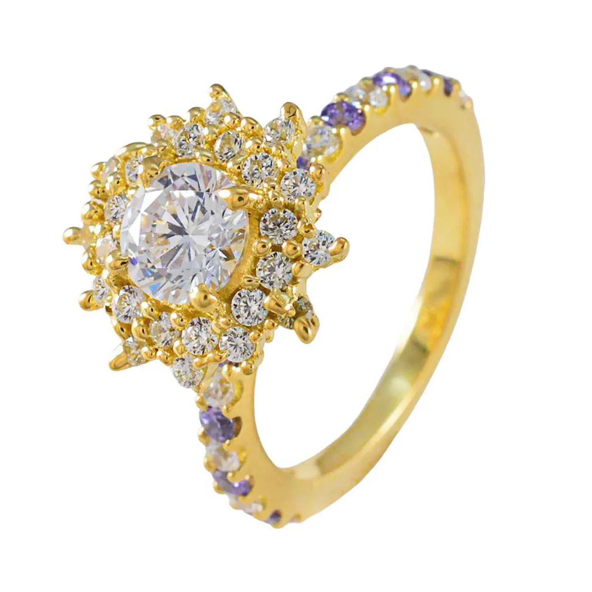 Amethyst Halo American 925 Silver Purple Gemstone Whisper-thin valentine Ring Jewellery - Image 2