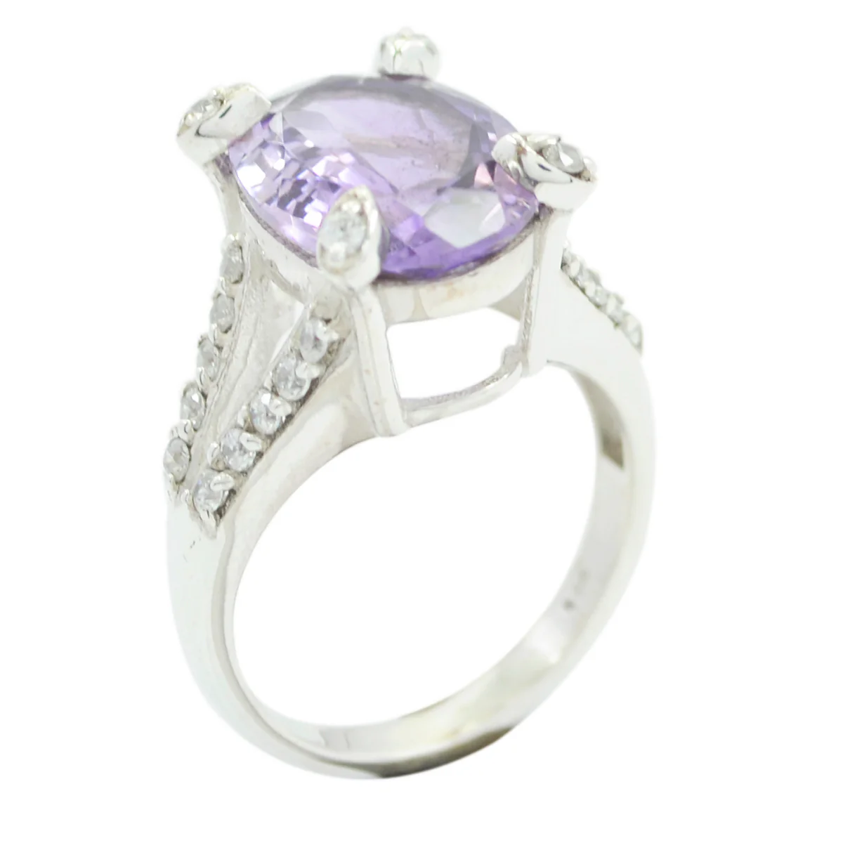 Amethyst Halo Egyptian 92.5 Silver Purple Gemstones Classic Artisan Ring Jewellery - Image 3