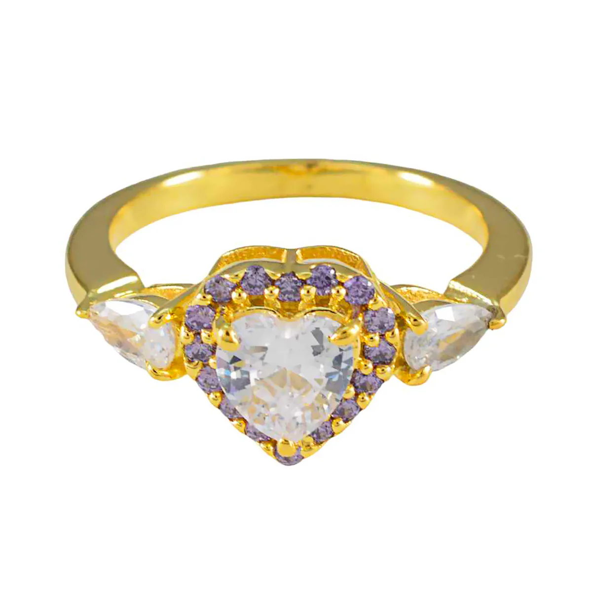 Amethyst Halo Indian 92.5 Silver Purple Gemstone Delicate Fairytale Ring Jewelry