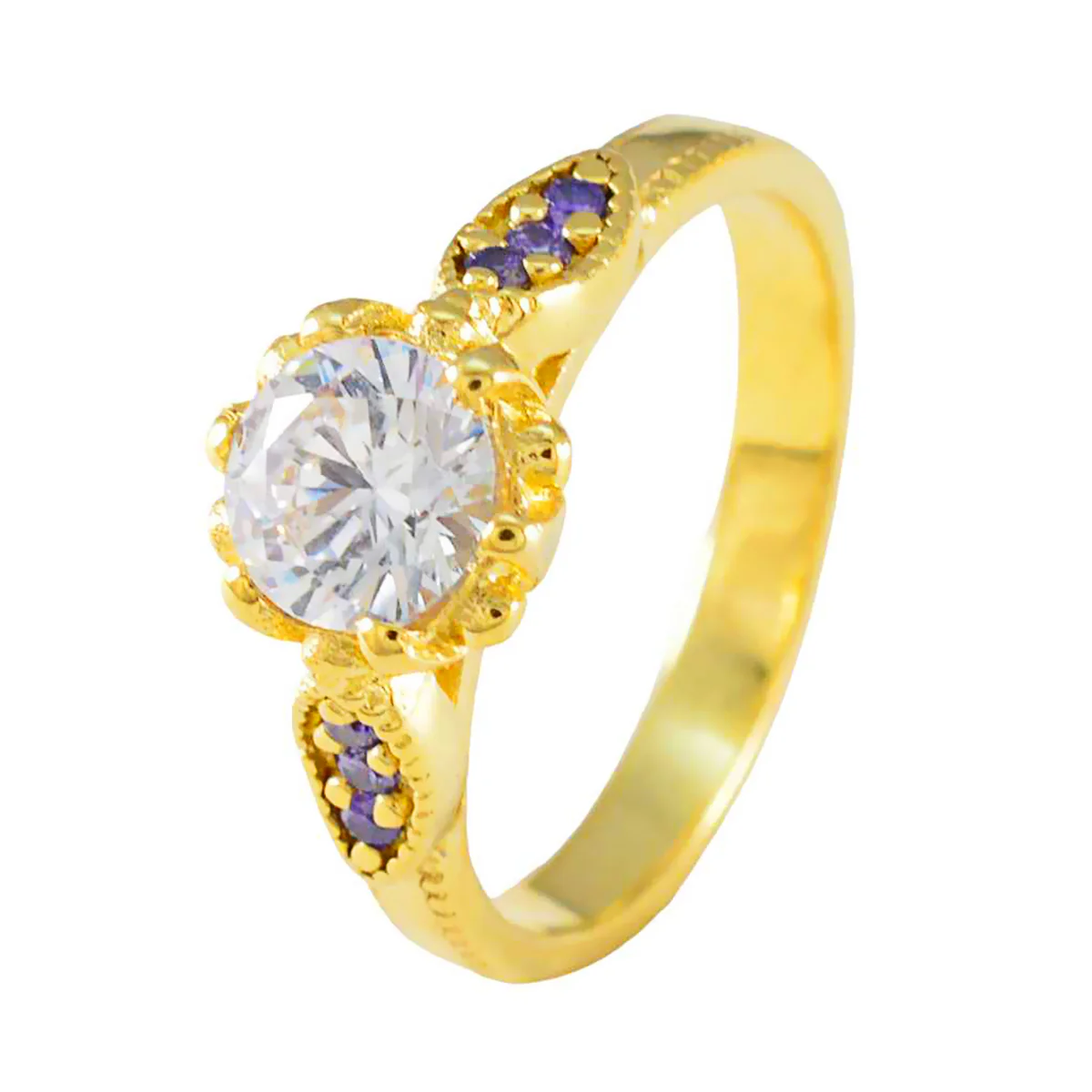 Amethyst Halo Indian Sterling Silver Purple Gemstone Eye-catching valentine Ring Jewelry - Image 2