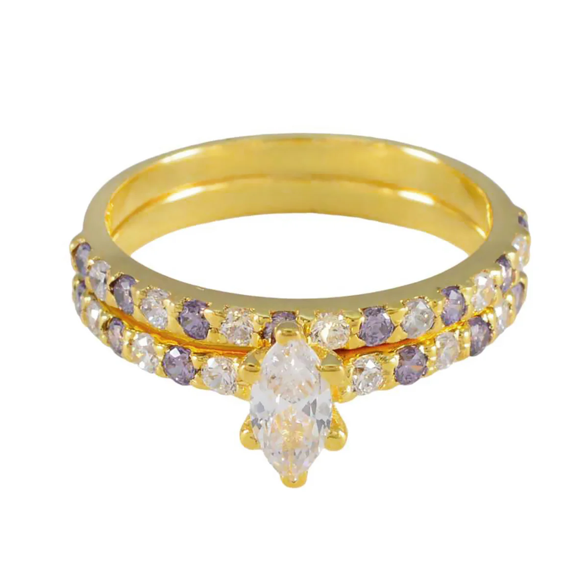 Amethyst Halo Korean Silver Purple Gems Whisper-thin Engagement Ring Jewelry