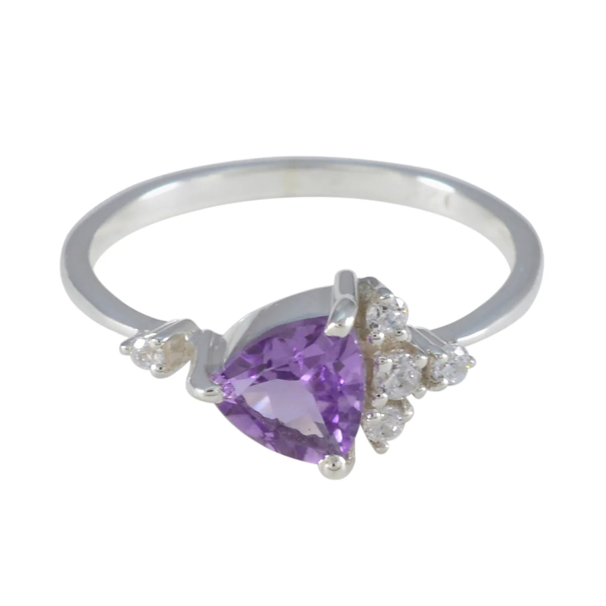 Amethyst Halo Korean Sterling Silver Purple Gems Delicate Sophisticated Ring Jewelry