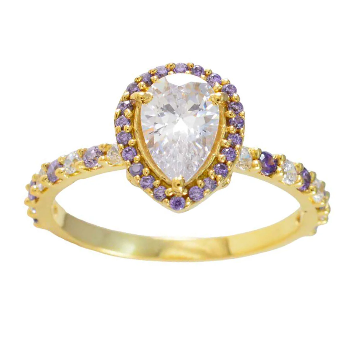 Amethyst Halo Latin American 92.5 Silver Purple Gemstone Delicate Sophisticated Ring Jewellery - Image 3