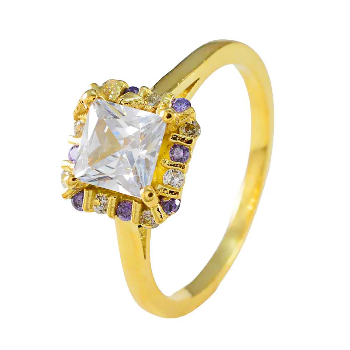 Amethyst Halo Latin American 925 Silver Purple Gemstones Featherlight valentine Ring Jewellery - Image 2