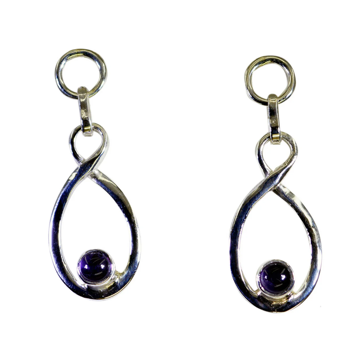 Amethyst Italian Yuna multiple Stud Purple Sterling Silver Earring - Image 3