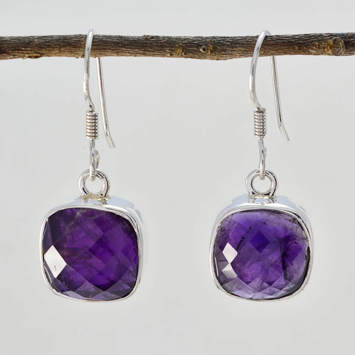 Amethyst Japanese Nora multiple Dangle Purple 925 Silver Earring - Image 3