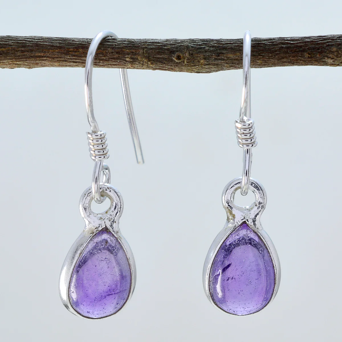 Amethyst Korean Hanna multiple Dangle Purple Sterling Silver Earring - Image 2