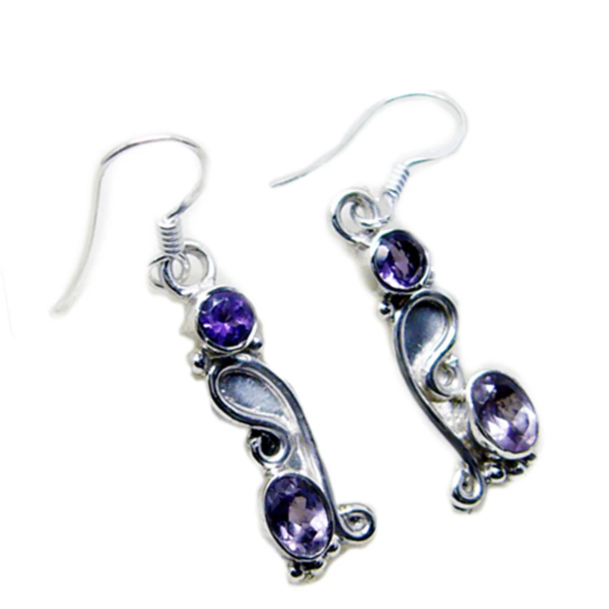 Amethyst Latin American Addison multiple Dangle Purple 925 Sterling Silver Earring - Image 3