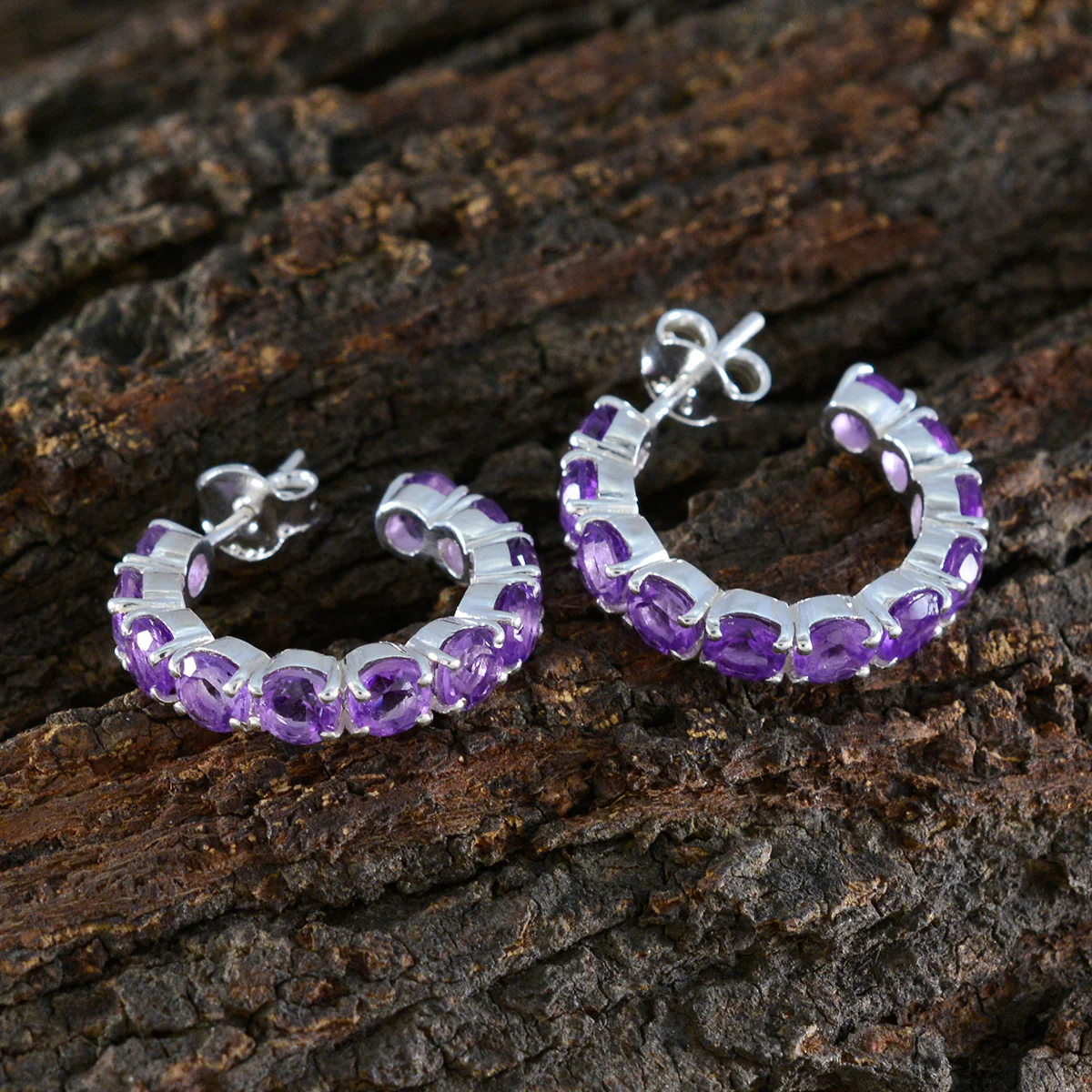 Amethyst Latin American Elena multiple Stud Purple 925 Sterling Silver Earring - Image 3